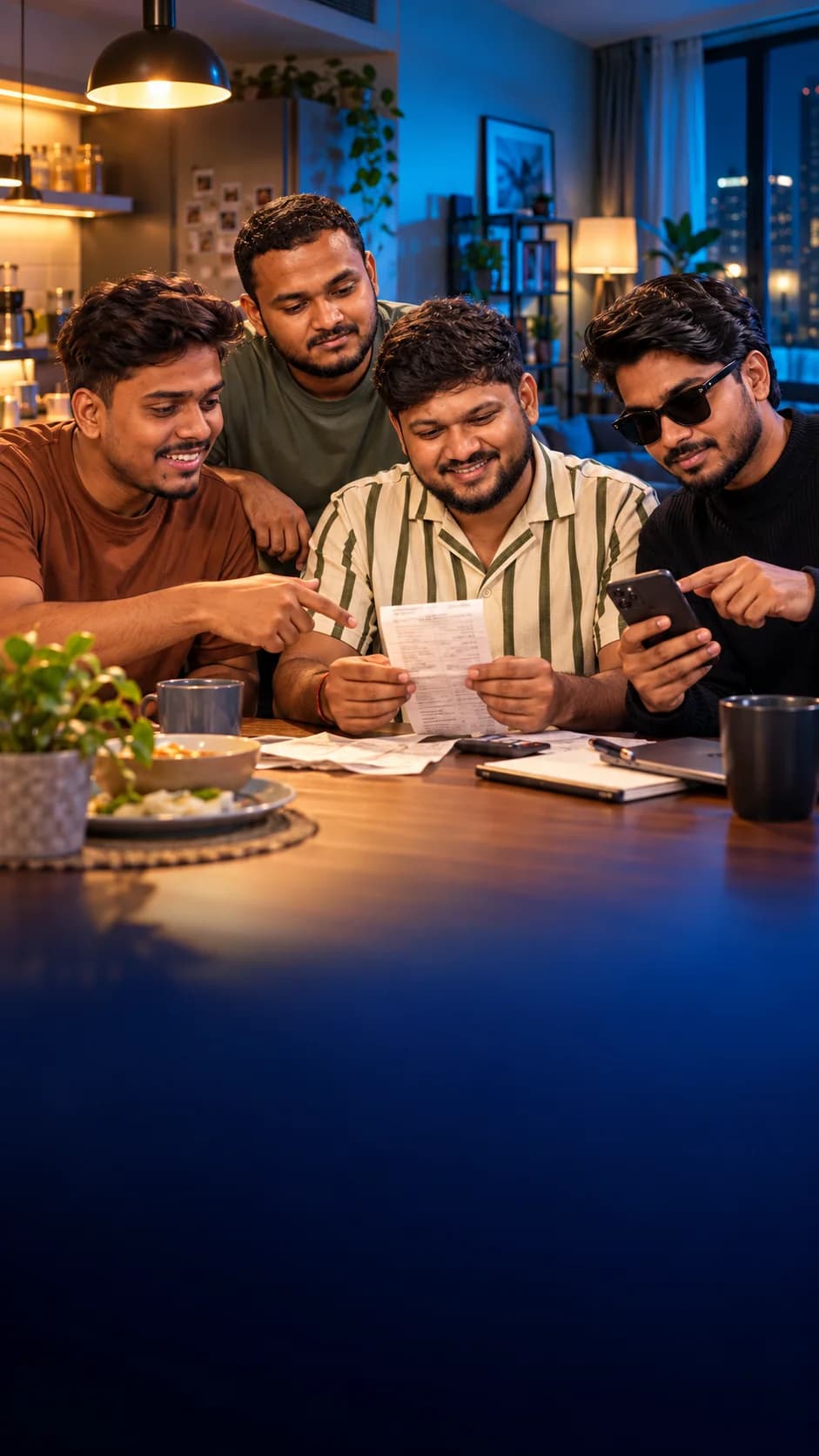 Flatmates relaxing together at home
